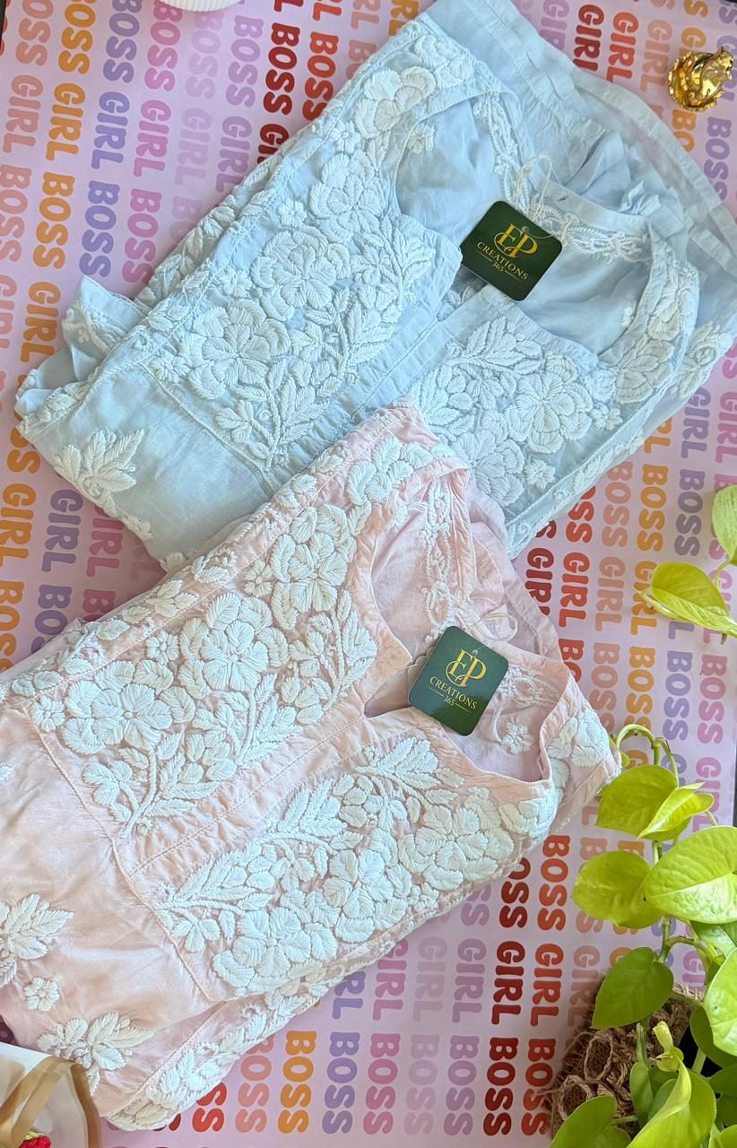 Premium Mal Chikandari handwork kurti 